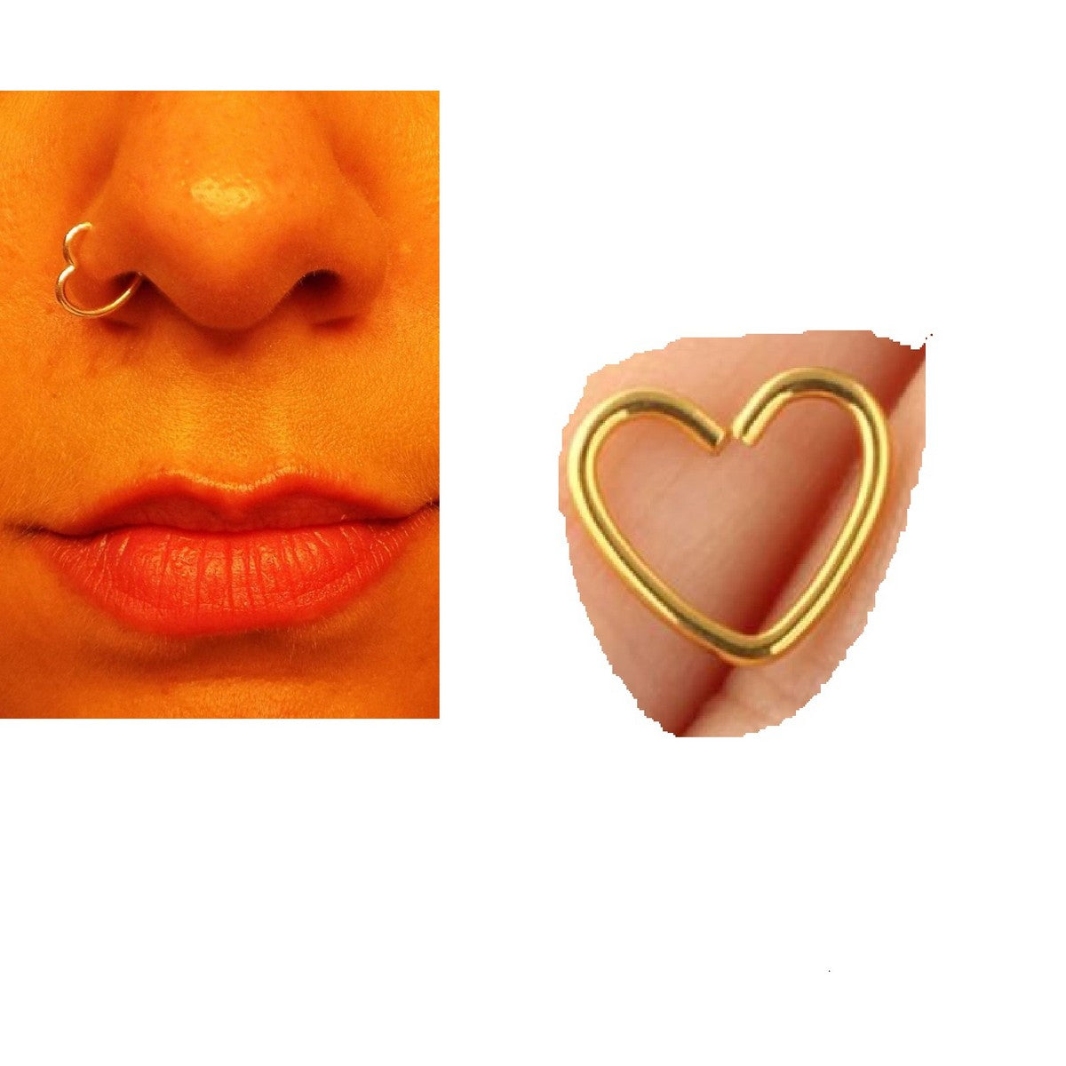 Steel Piercing Nose Pin 1pc 8mm Helix 0 8mm Heart Nostril Body Jewelry – Buy nose jewelry online in Pakistan