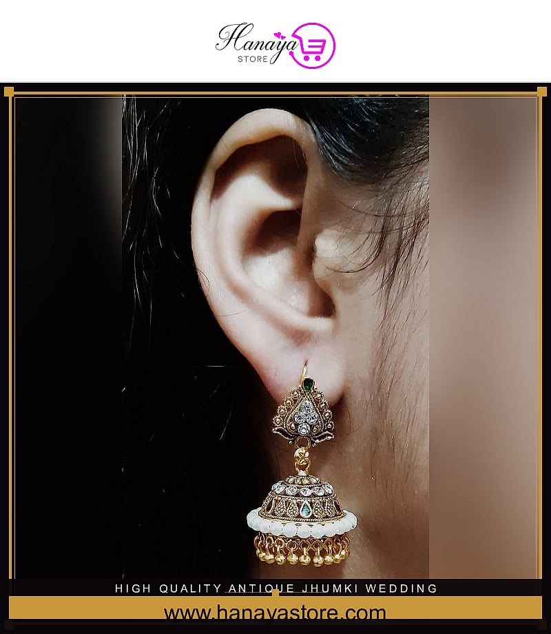High Quality Antique Jhumki Wedding Trendy Earring – Earrings Online in Pakistan | Hanaya