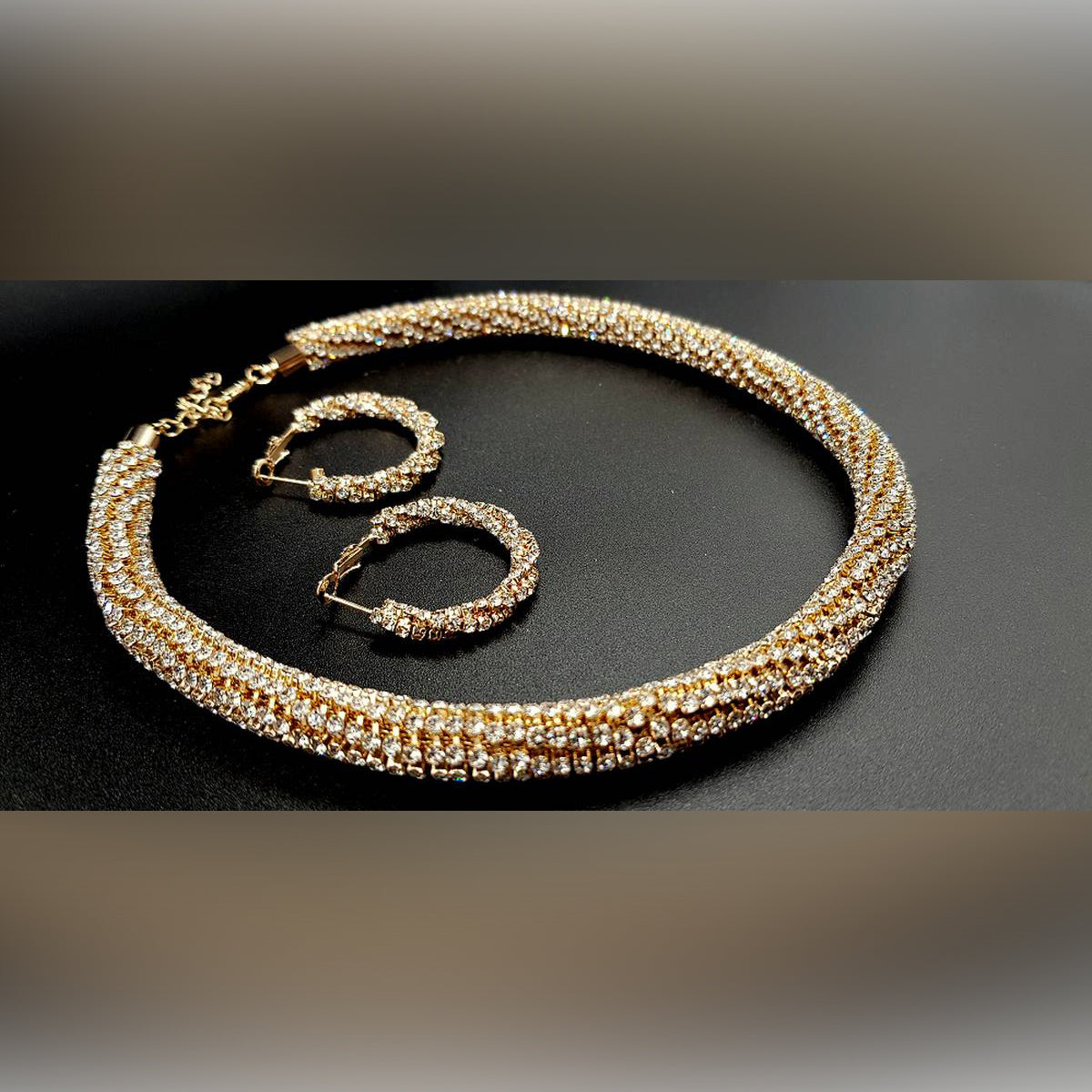 Trendy Classy Royal Elegant Fashion Crystal Jewellery Set – Accessories Online in Pakistan | Hanaya