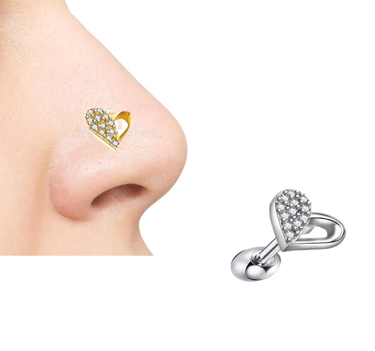 Classic Helix Nose Ring 1pc Piercing Jewelry for All Occasions – Helix Tragus Daith Conch Body Piercing Jewelry Pakistan | Hanaya Store