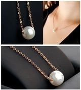 Trendy Big Pearl Classy Elegant Necklace – Image 2 of 2