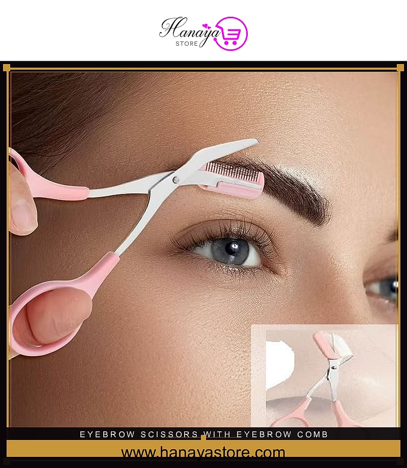 Eyebrow Scissors With Eyebrow Comb Cutting Scissors For Eyebrow – Accessories Online in Pakistan | Hanaya
