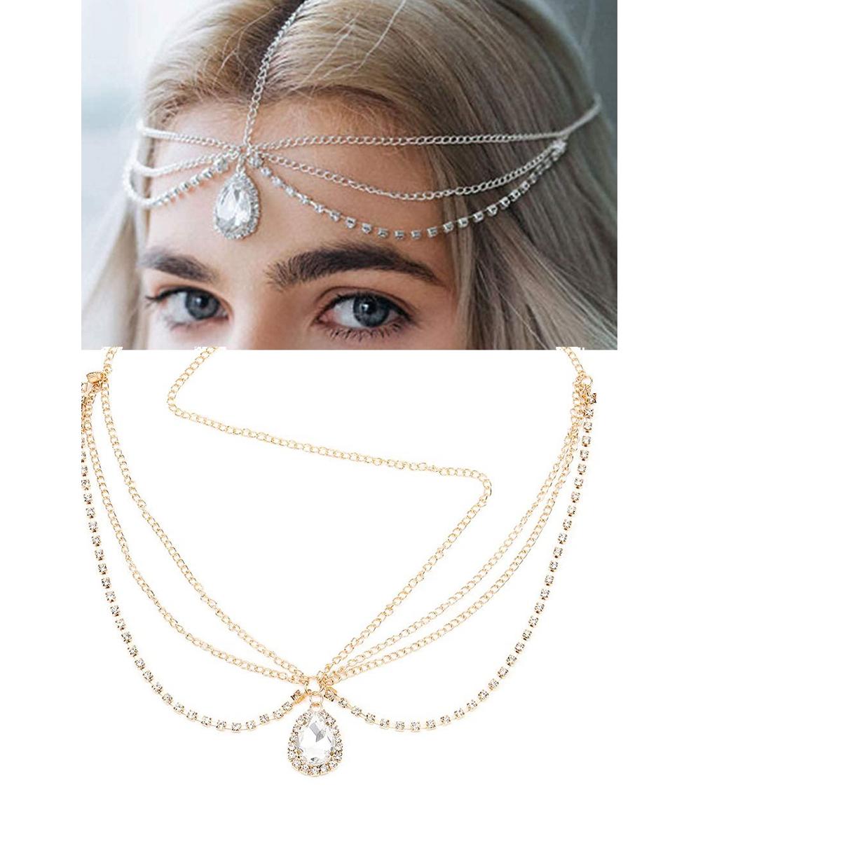 Multi Layered Head Chain Trendy Fashionable For Women – Image 3 of 4