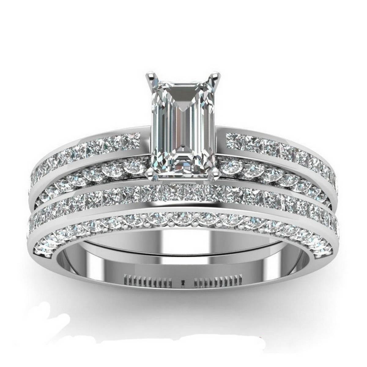Trendy High Class 2 Pieces Gem CZ Ring For Women