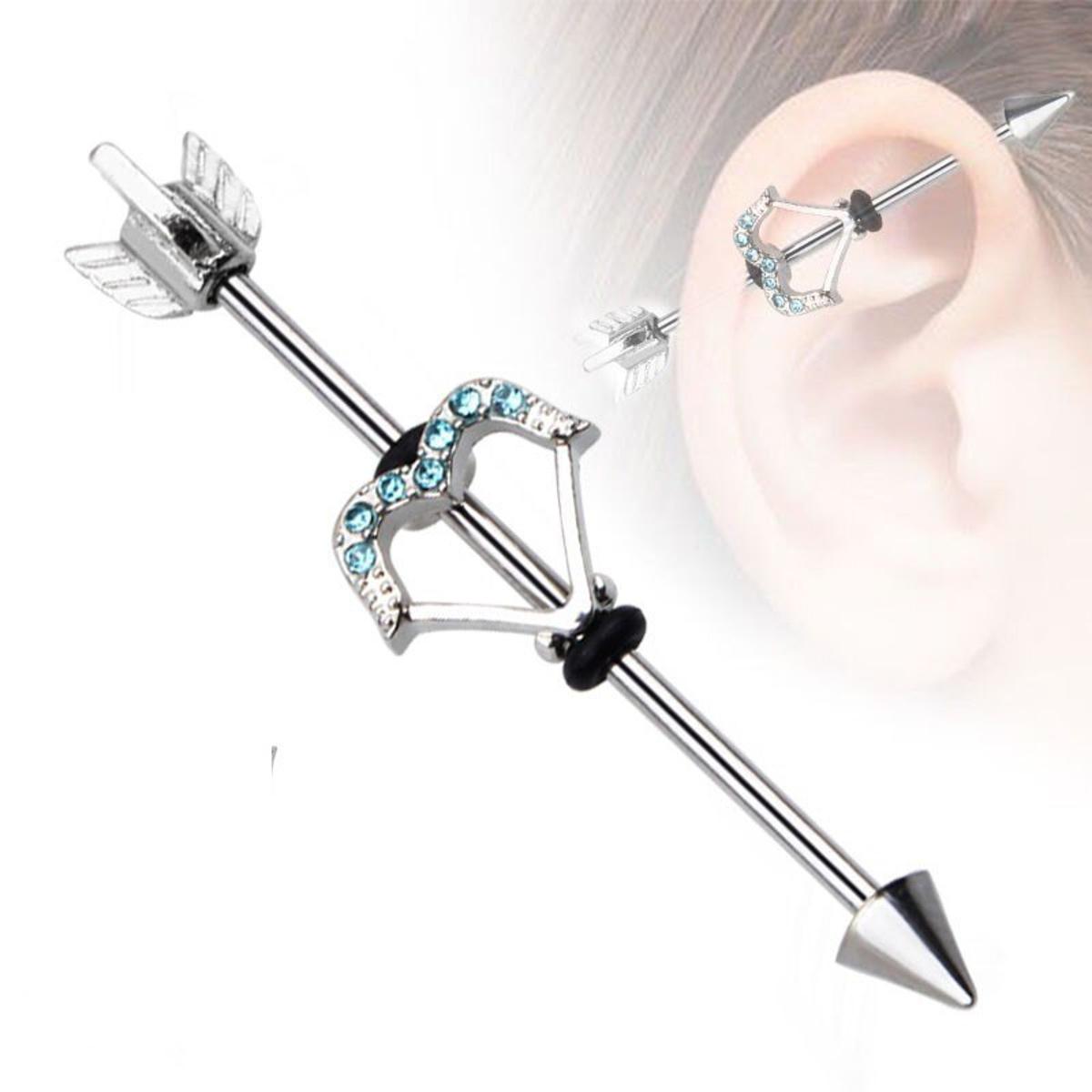 Premium Steel 38mm Ear Plug 14G Piercing Industrial Cartilage Ear Jewelry Body Jewelry – Earrings Online in Pakistan | Hanaya