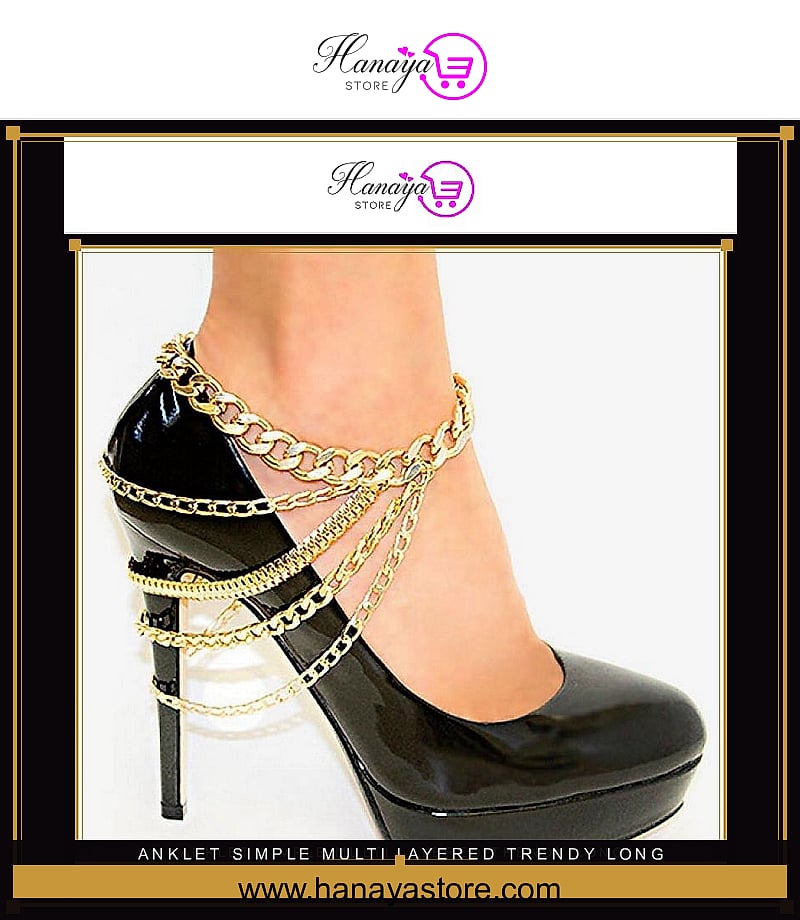 Anklet Simple Multi Layered Trendy Long 1 Piece Shoe Chain Anklet – anklet Online in Pakistan | Hanaya