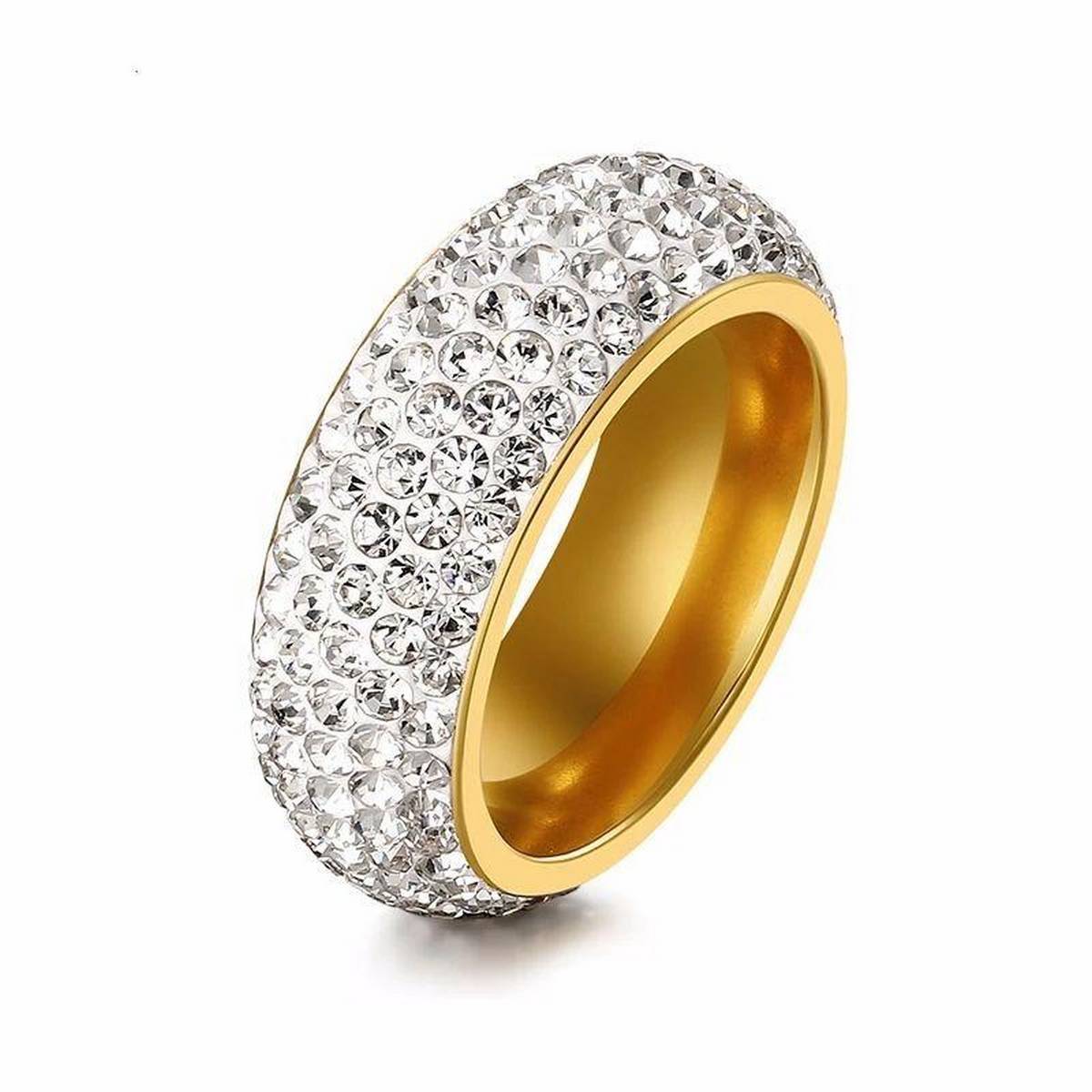 Trendy Fashionable Fully Crystal SS Ring for Women - Size 17 – Accessories Online in Pakistan | Hanaya