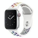 STRAP Rainbow Strap Elegant Soft Silicone Compatible For APPLE 38/40mm Series 1/2/3/4/5/6 - STRAP only – Close Up – Access...