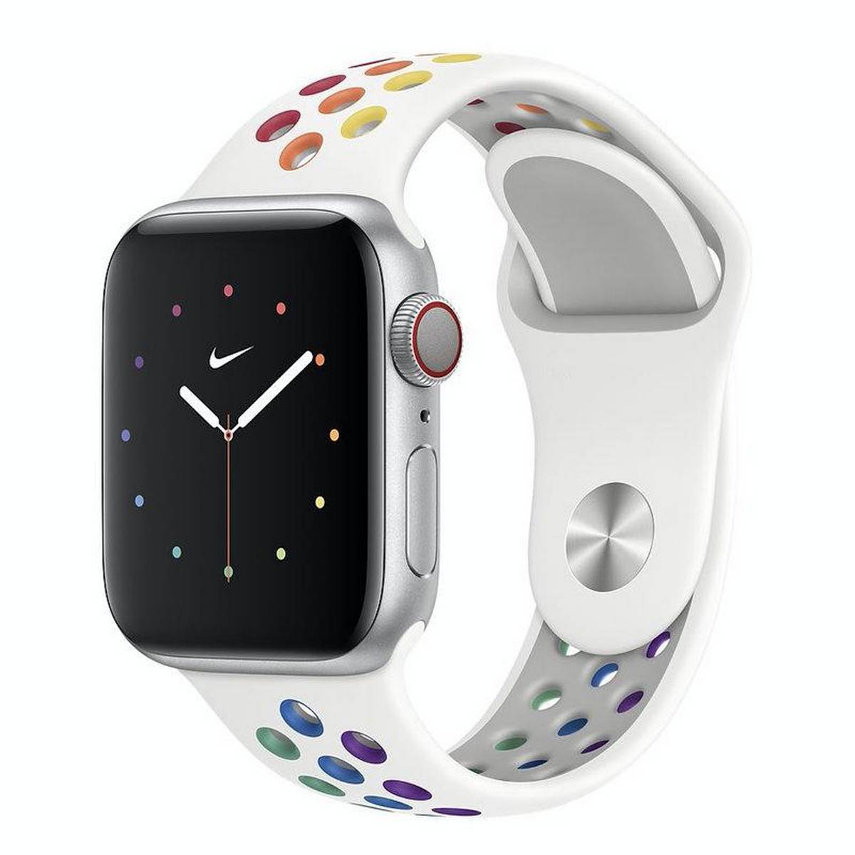 STRAP Rainbow Strap Elegant Soft Silicone Compatible For APPLE 38/40mm Series 1/2/3/4/5/6 - STRAP only – Close Up – Access...