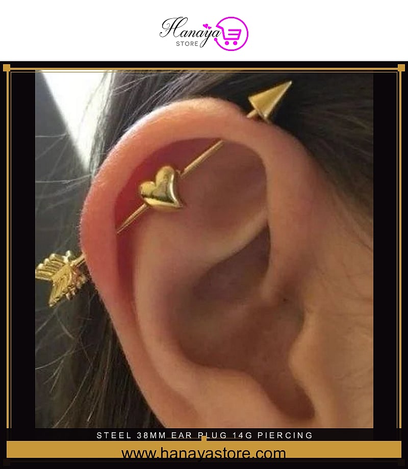 Steel 38mm Ear Plug 14G Piercing Industrial Cartilage Ear Jewelry Trendy Earrings – Earrings Online in Pakistan | Hanaya