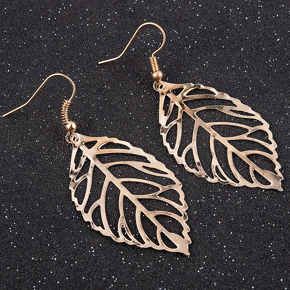 Unique Classy Leaf Light Weight Trendy Fashionable Earrings – Image 3 of 4