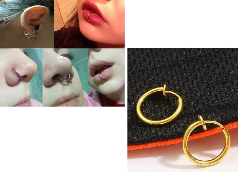 Pair of Fake 13mm Lip Nose Ear Stud Body Jewelry – Buy nose jewelry online in Pakistan