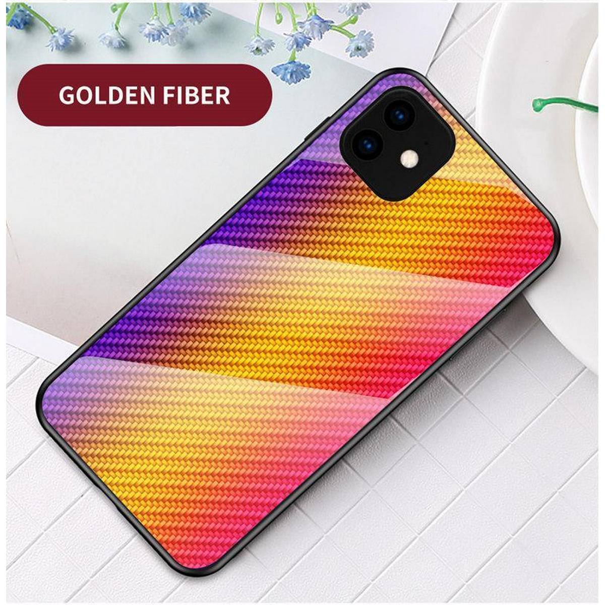 Carbon Fiber Tempered Glass Back Shockproof Case Compatible for APPLE IPHONE 11 – Accessories Online in Pakistan | Hanaya