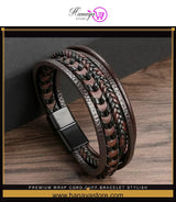 Premium Wrap Cord Cuff Bracelet Stylish Wristband for Men, Couple – bracelet Online in Pakistan | Hanaya