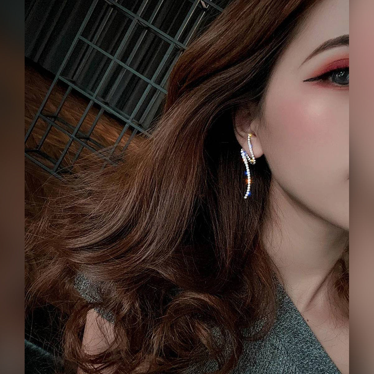 Large Cubic Zircon Crystal Earrings – Big Elegant & High-Class Design – Earrings Online in Pakistan | Hanaya