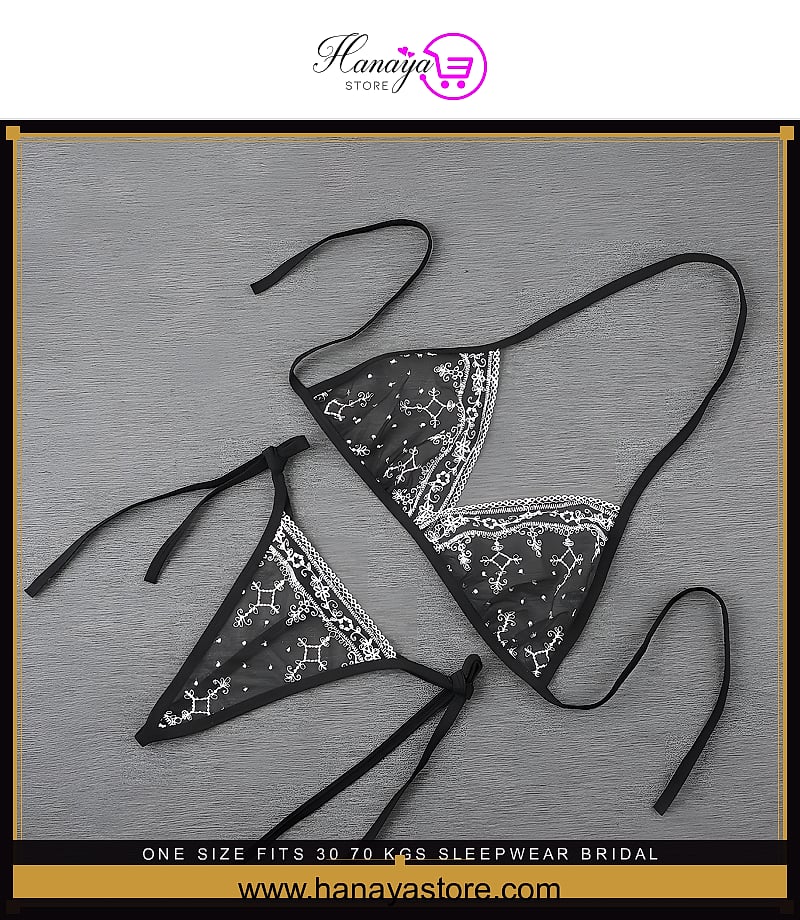 One Size (Fits:30-70 KGS) Premium Sleepwear Bridal Wear Bra set Lingerie Set Women Underwear Bikini Three-point Set (weigh...