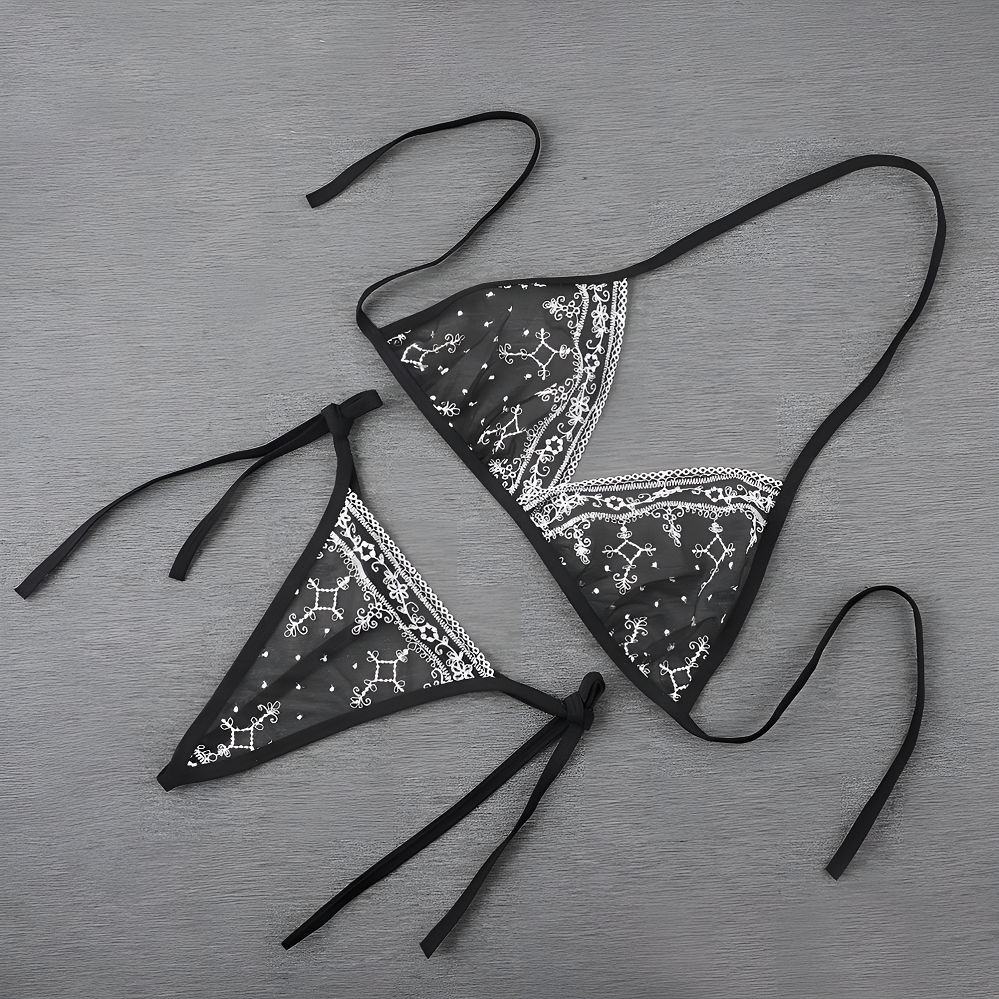 One Size (Fits:30-70 KGS) Premium Sleepwear Bridal Wear Bra set Lingerie Set Women Underwear Bikini Three-point Set (weigh...