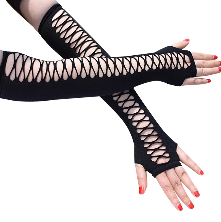 Trendy Fishnet Glove Long Uv Sun Protection Gloves Elastic Summer Arm Sleeves for Men Women – Buy gloves online in Pakistan
