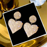Classy Long Dangle Heart Crystal Trendy Party Fashionable Earring – Close Up – Accessories | Hanaya Pakistan