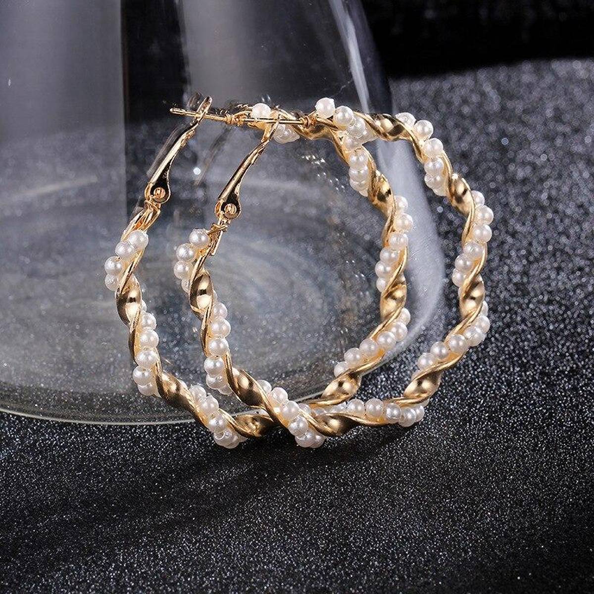 Trendy Classy Balli Pearlicious Circle Earrings Rhinestone – Earrings Online in Pakistan | Hanaya