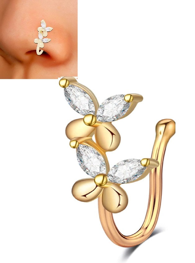 Love Heart Non Piercing Clip On Nose Pin Thin Fake Nostril Jewelry for Women – Nose Jewelry Online in Pakistan | Hanaya