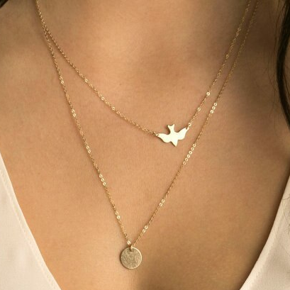 Trendy Classy Elegant 2 Layered Necklace – Close Up – Accessories | Hanaya Pakistan