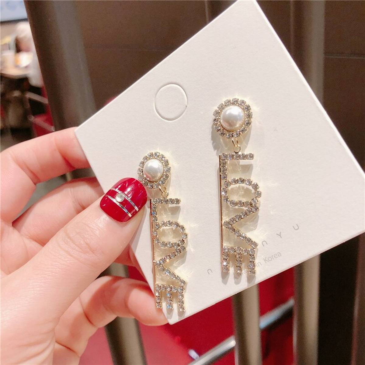 High Quality Love Shinny Crystal Classy Trendy Earring – Earrings Online in Pakistan | Hanaya