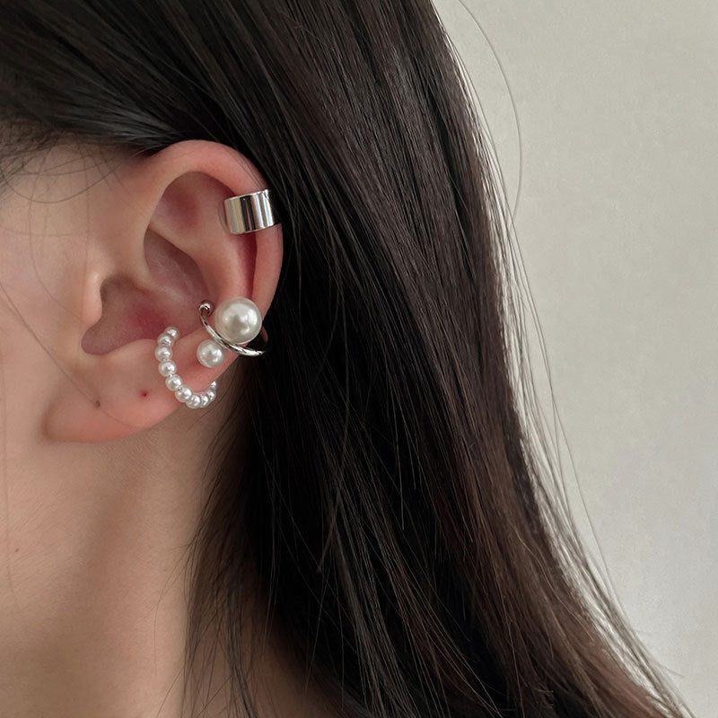 3 Piece Adjustable Ear Cuff Zircon Plated High Quality No Piercing Comfortable and Elegant – Close Up – Earrings | Hanaya ...