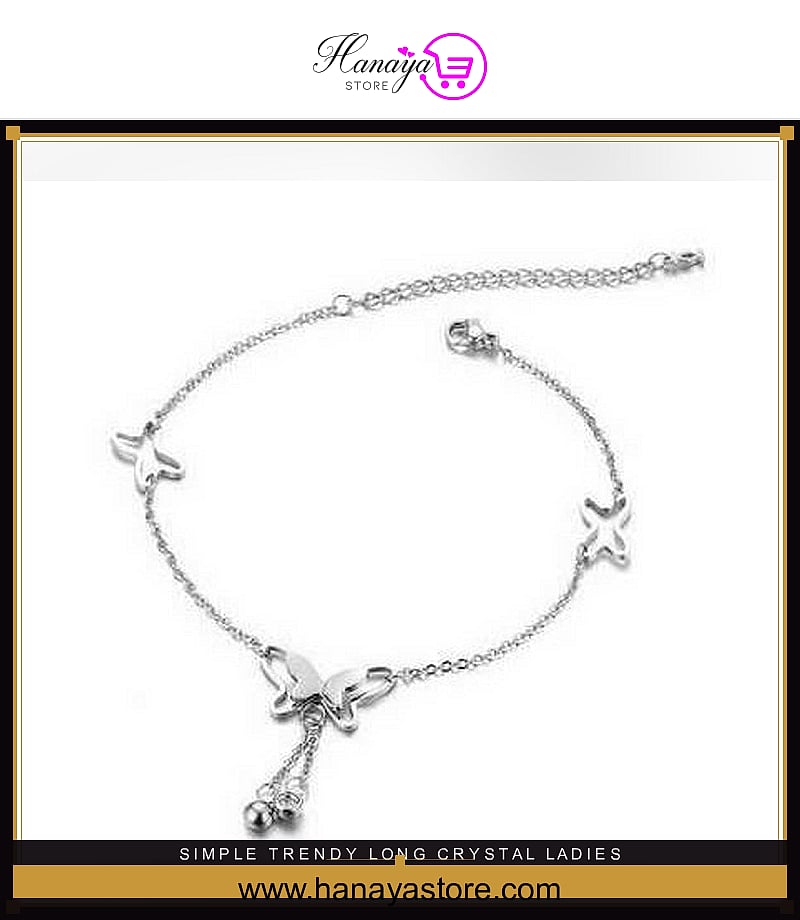 Simple Trendy Long Crystal Ladies anklet for girls stylish anklet for Ladies – anklet Online in Pakistan | Hanaya