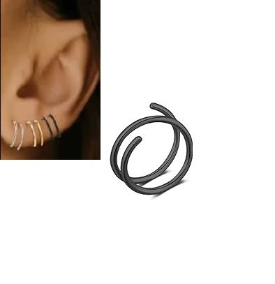 Piercing 1 PIECE 8mm Two ROW Double Piercing Cartilage Earring Helix Nose Ring Body Jewelry – Accessories Online in Pakist...