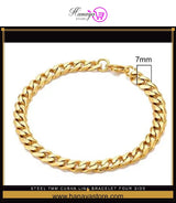 Steel 7mm Cuban Link Bracelet - Four Side – bracelet Online in Pakistan | Hanaya