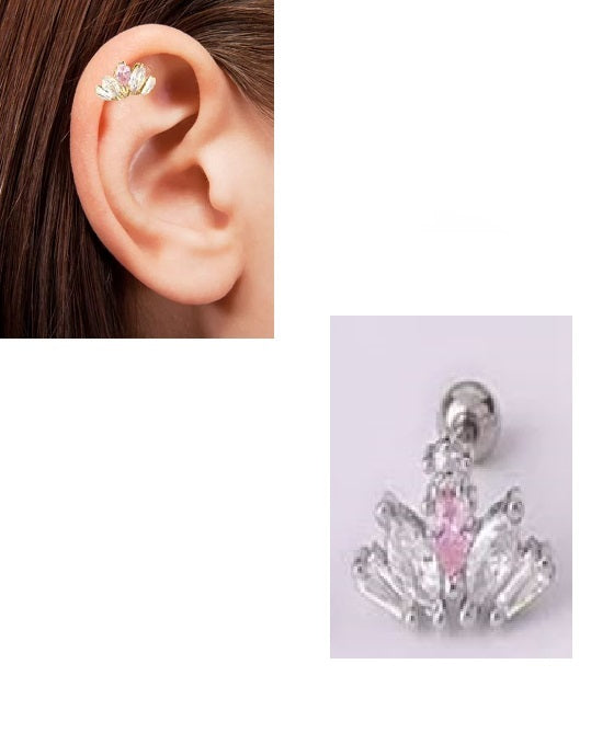 1 Piece Crystal TRAGUS ROOK Trendy SNUG HELIX LOBE Classy Cartilage Helix 1.2MM 16G ORBITAL Stud DAITH Piercing Earring – ...