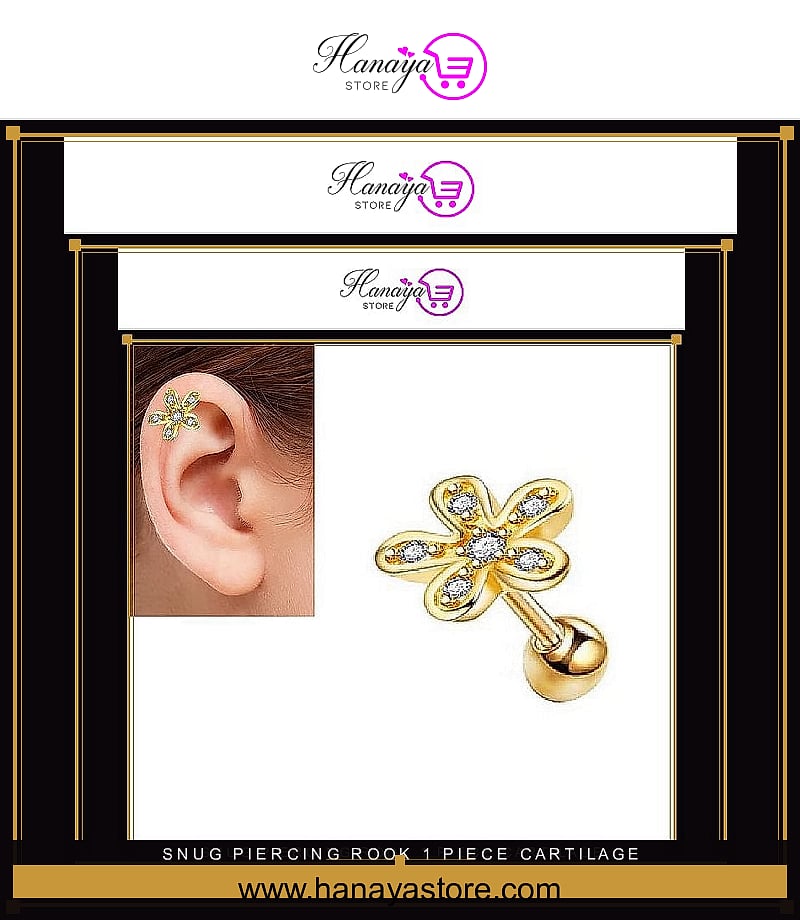 SNUG Piercing ROOK 1 Piece Cartilage Helix LOBE DAITH Stud Ear Piercing Plug ORBITAL HELIX Steel Earring Perfect TRAGUS Gi...