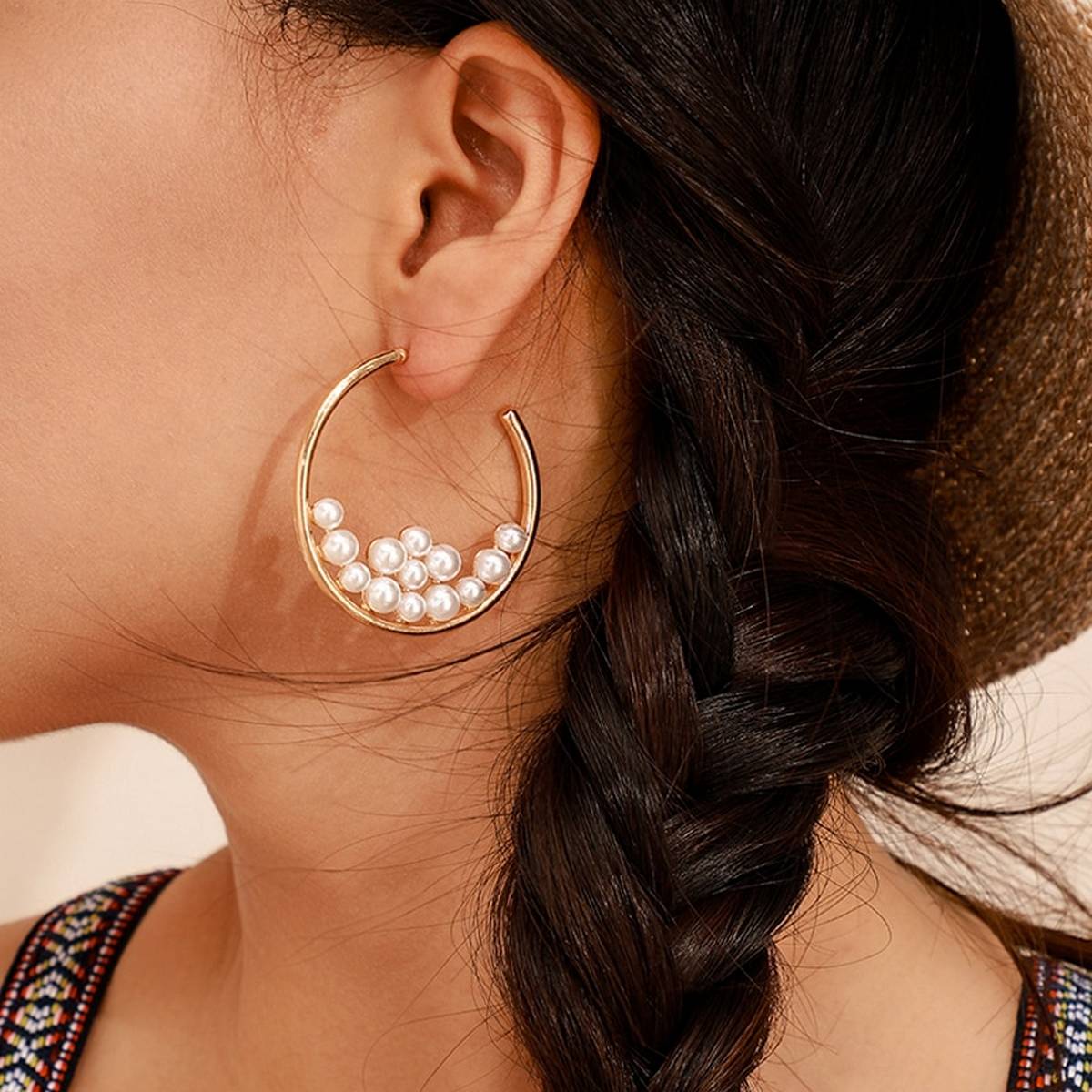 Trendy Hoop Filled Pearls Elegant Earring For Girls – Earrings Online in Pakistan | Hanaya