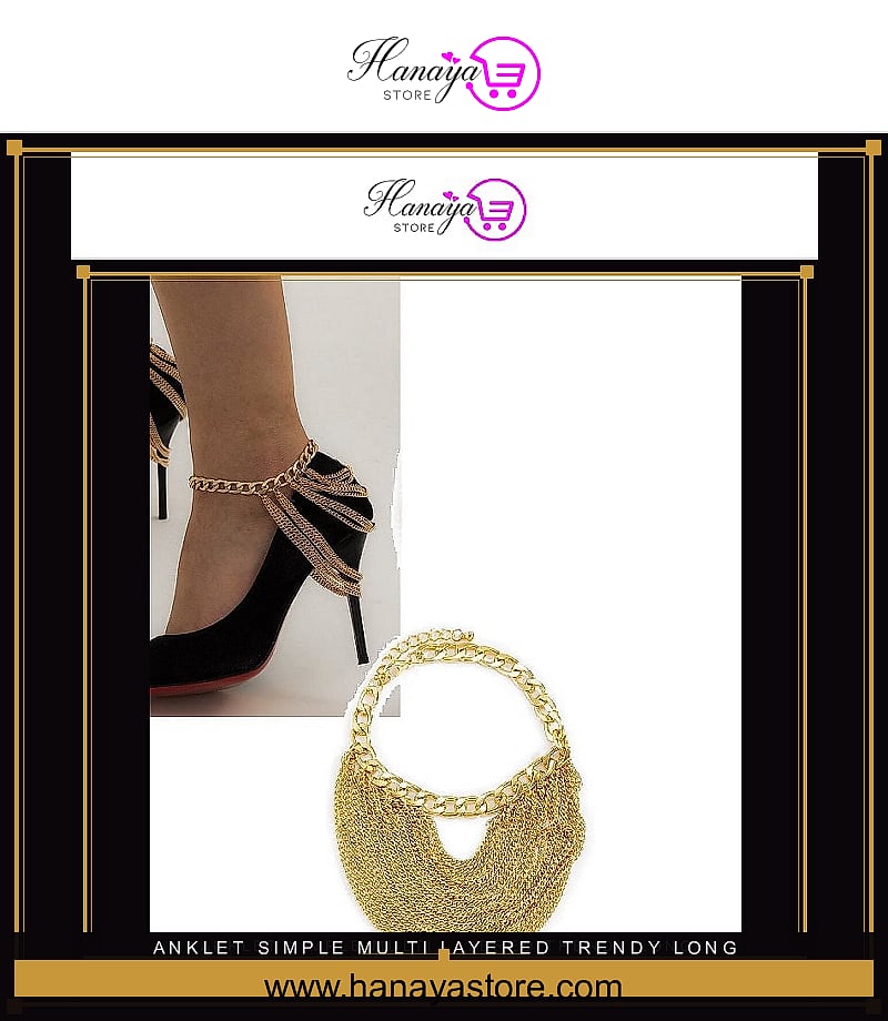 Anklet Simple Multi Layered Trendy Long 1 Piece ShoeChain Anklet – anklet Online in Pakistan | Hanaya