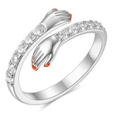 Adjustable Crystal Styled Trendy Hug Ring I heart you forever Love Fashionable Ring For Women – Accessories Online in Paki...