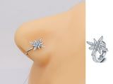 Piercing Thin Nose Ring 7 5mm Two Row Crystal Nostril Body Jewelry 1 Piece – Buy nose jewelry online in Pakistan