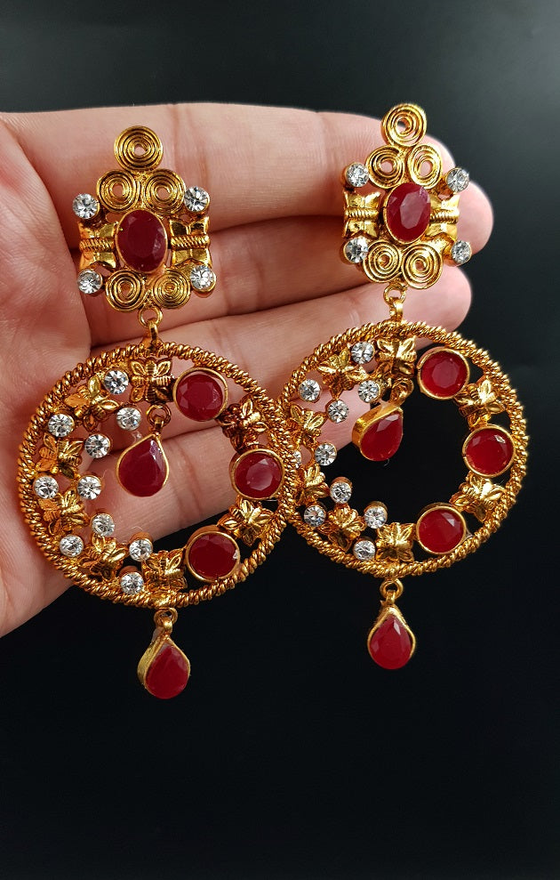 Big Royal Princess Love Trendy Classy Party Wedding Earring For Girls – View 6 – Accessories | Hanaya Pakistan