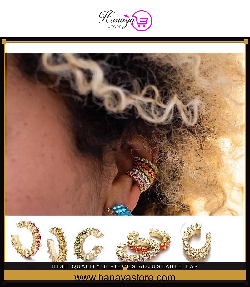 High Quality 6 Pieces Adjustable Ear Cuff Fashion Trendy – Earrings Online in Pakistan | Hanaya