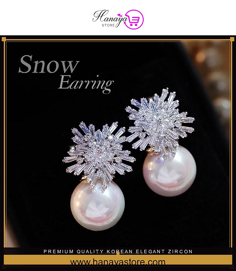 Premium Quality Korean Elegant Zircon Fashion Earring – Earrings Online in Pakistan | Hanaya