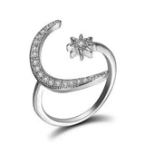 Trendy Star Moon Fashionable Crystal Ring for Women – Close Up – Accessories | Hanaya Pakistan