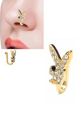 Non Piercing Adjustable Clip On Nose Pin Bunny Design CZ Nostril Body Jewelry – Nose Jewelry Online in Pakistan | Hanaya