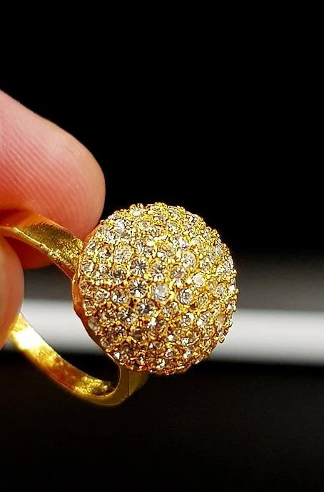Elegant Royal Trendy Shinny Crystal Fashion Jewelry Ring – Image 2 of 2