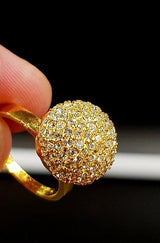 Elegant Royal Trendy Shinny Crystal Fashion Jewelry Ring – Image 2 of 2