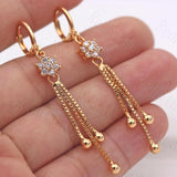 Hanya Collection Elegant Trendy Tassel Crystal Classy Earring – Image 2 of 3