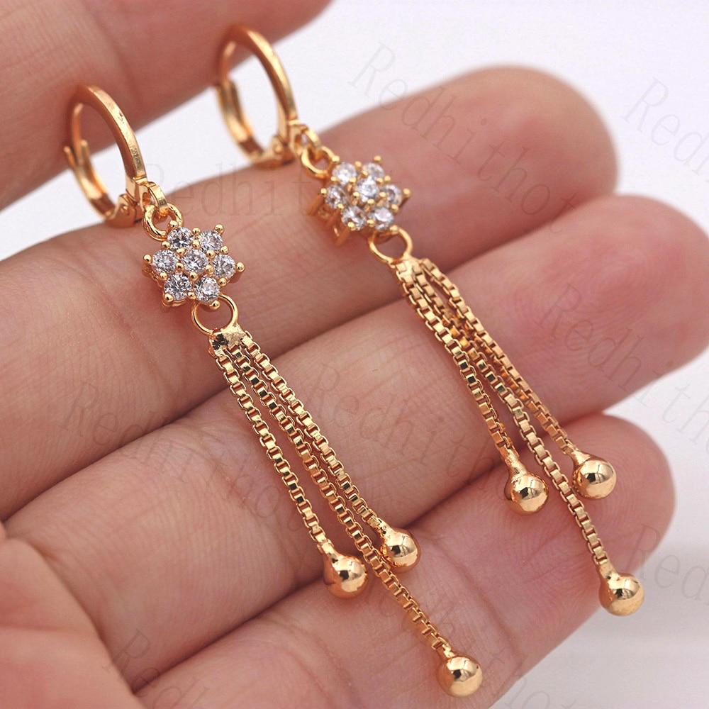 Hanya Collection Elegant Trendy Tassel Crystal Classy Earring – Image 2 of 3