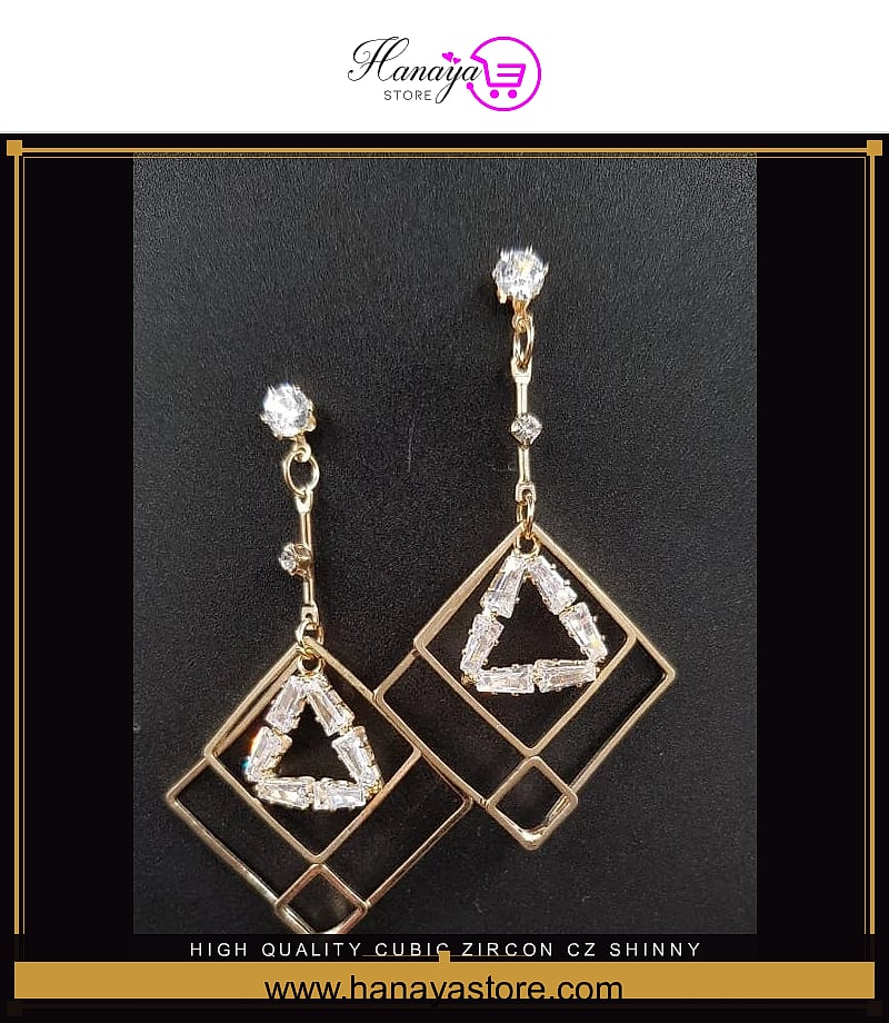 High Quality Cubic Zircon CZ Shinny Royal Party Wedding Classy Trendy Earring