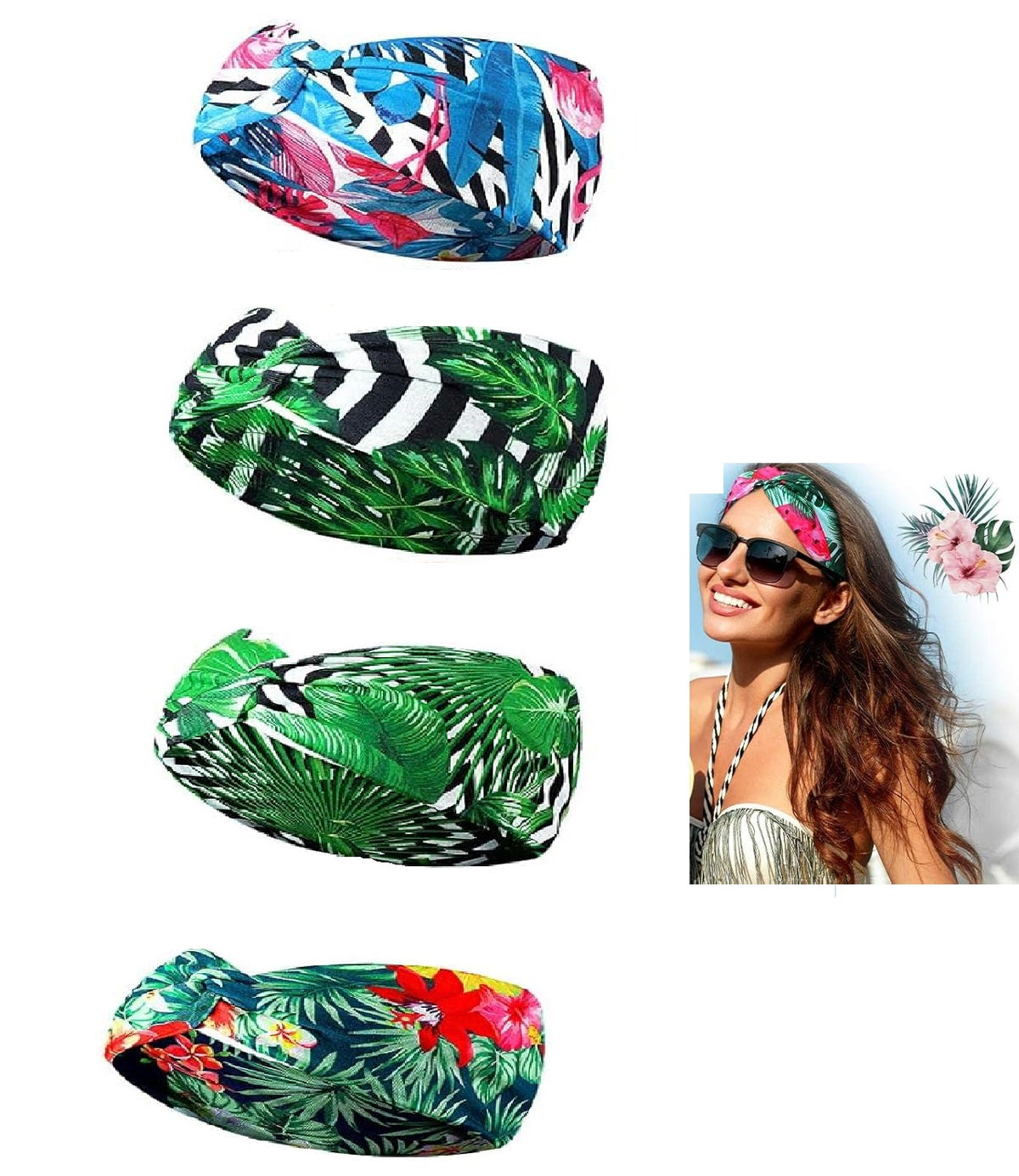 Bohemian Yoga Headband for Women – Wide Elastic Sports Hairband, Non-Slip Workout