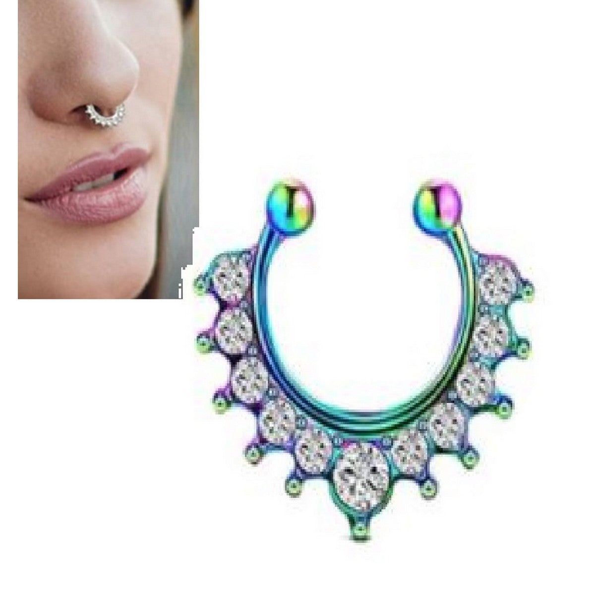 Adjustable Big Size Nose Septum Ring 1pc Fashion Body Jewelry – Nath Naak Ki Bali Nose Pin Body Jewelry Pakistan | Hanaya Store
