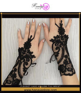 Fishnet Lace Hollow Till Wrist Elasticity Gloves Fashionable Women Gloves